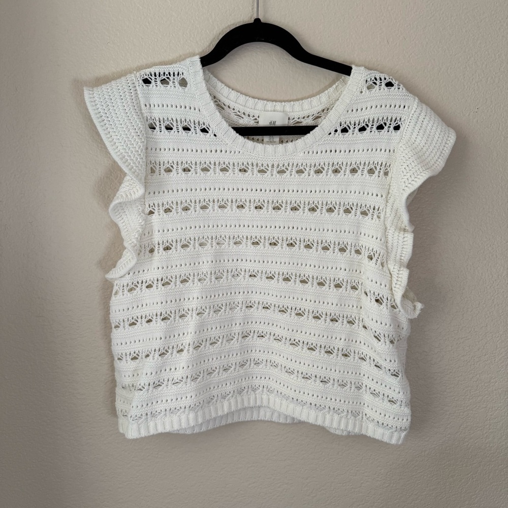 H&M White Crochet Blouse
